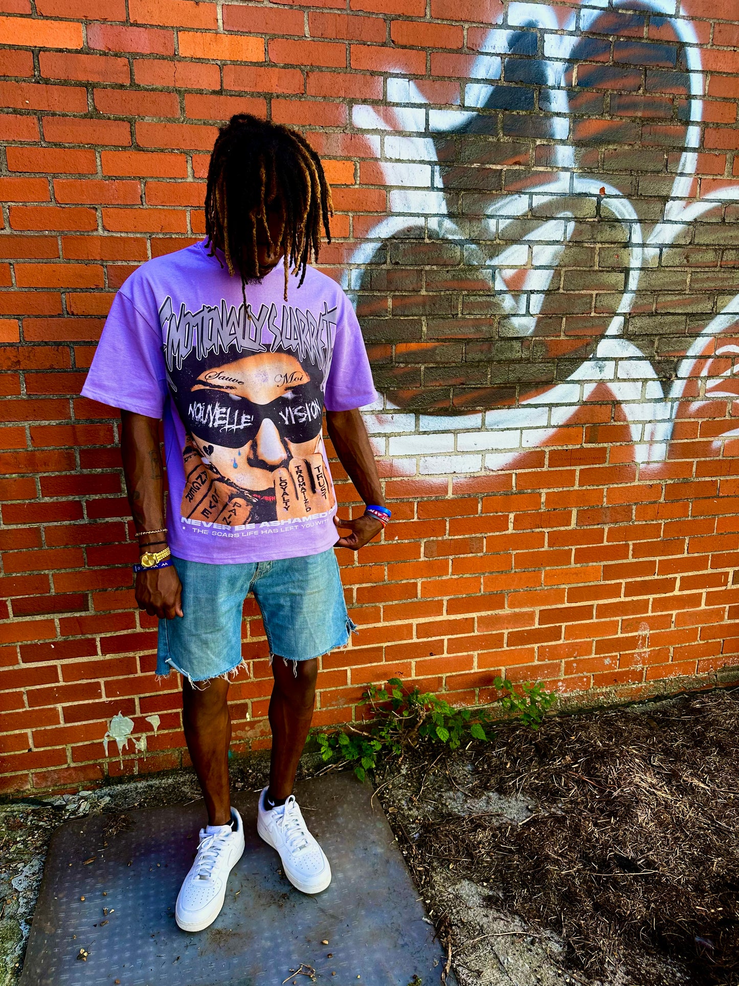 Emotionally Scarred Tee Purple